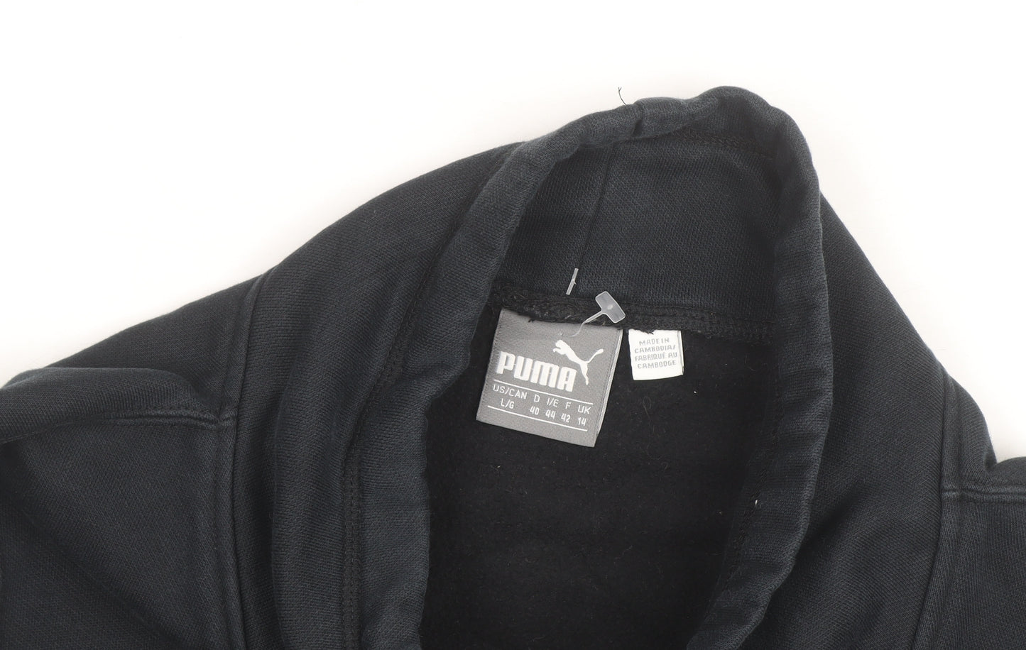 Puma Men's Black L Pullover Sweatshirt High Neck Logo Fleece