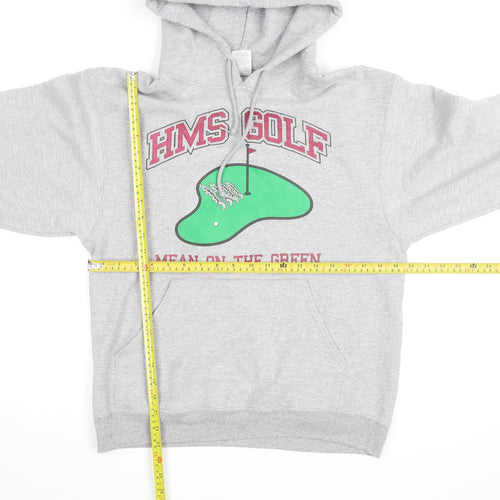Jerzees Mens Grey Pullover Hoodie M Graphic Golf Sportswear