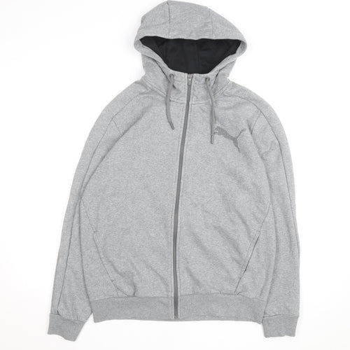Puma Men's Grey Full Zip Hoodie Size M Regular Fit