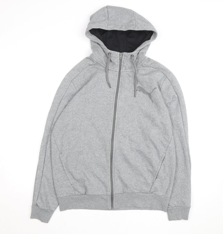 Puma Men's Grey Full Zip Hoodie Size M Regular Fit