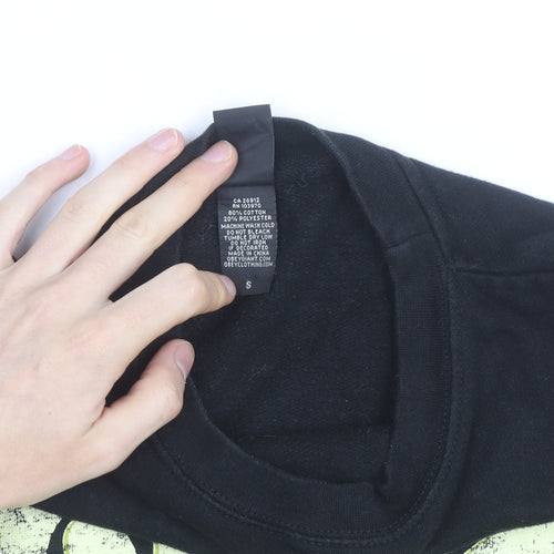Obey Men's Black Small Pullover Graphic Sweatshirt