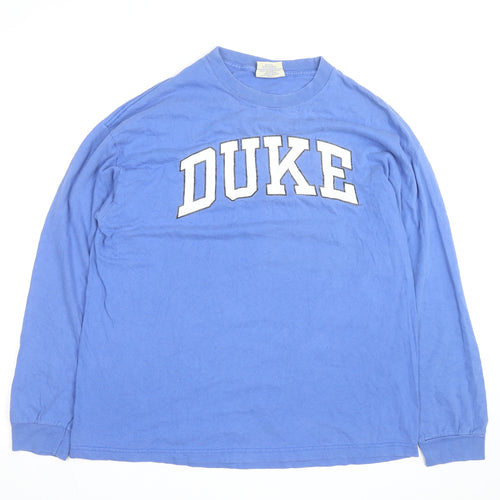 Steve & Barry’s Men Blue DUKE Long Sleeve Cotton Crew Neck Top XL