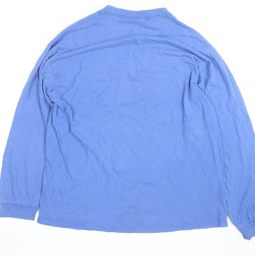 Steve & Barry’s Men Blue DUKE Long Sleeve Cotton Crew Neck Top XL