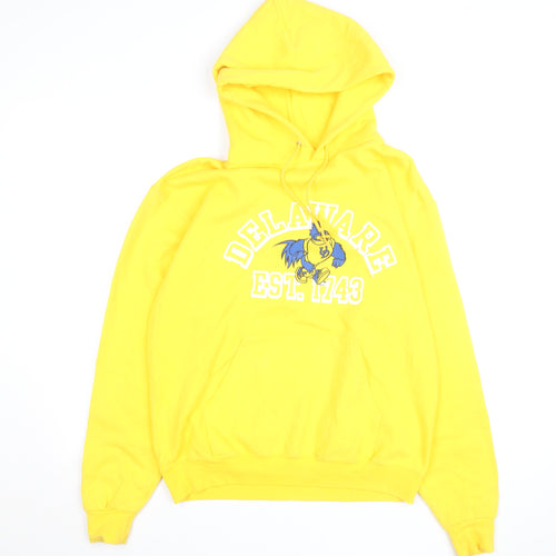 Champion Men's Yellow Delaware Pullover Hoodie M Graphic Fleece