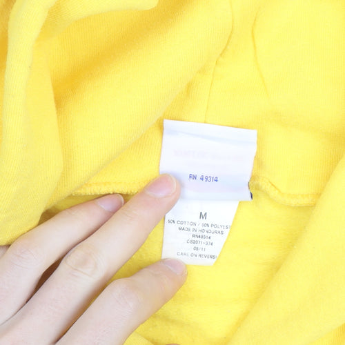 Champion Men's Yellow Delaware Pullover Hoodie M Graphic Fleece