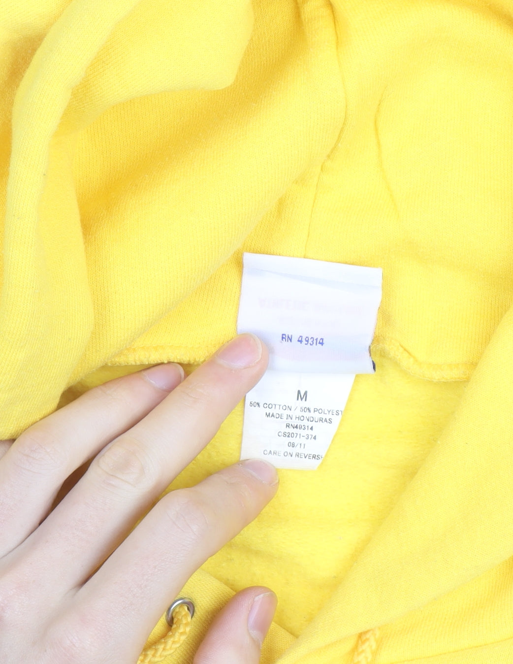 Champion Men's Yellow Delaware Pullover Hoodie M Graphic Fleece