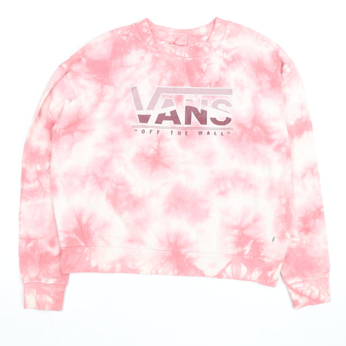 Vans Womens Pink Tie Dye Pullover Sweatshirt XS Cotton Casual
