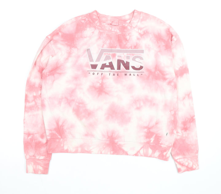 Vans Womens Pink Tie Dye Pullover Sweatshirt XS Cotton Casual