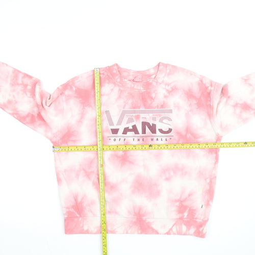 Vans Womens Pink Tie Dye Pullover Sweatshirt XS Cotton Casual