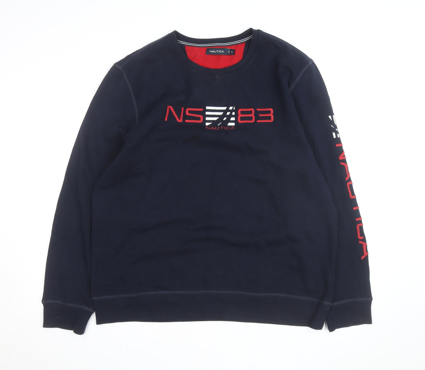 Nautica Men's Blue XL Pullover Sweatshirt Crew Neck Embroidered Logo