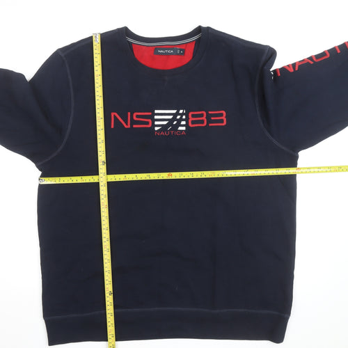 Nautica Men's Blue XL Pullover Sweatshirt Crew Neck Embroidered Logo