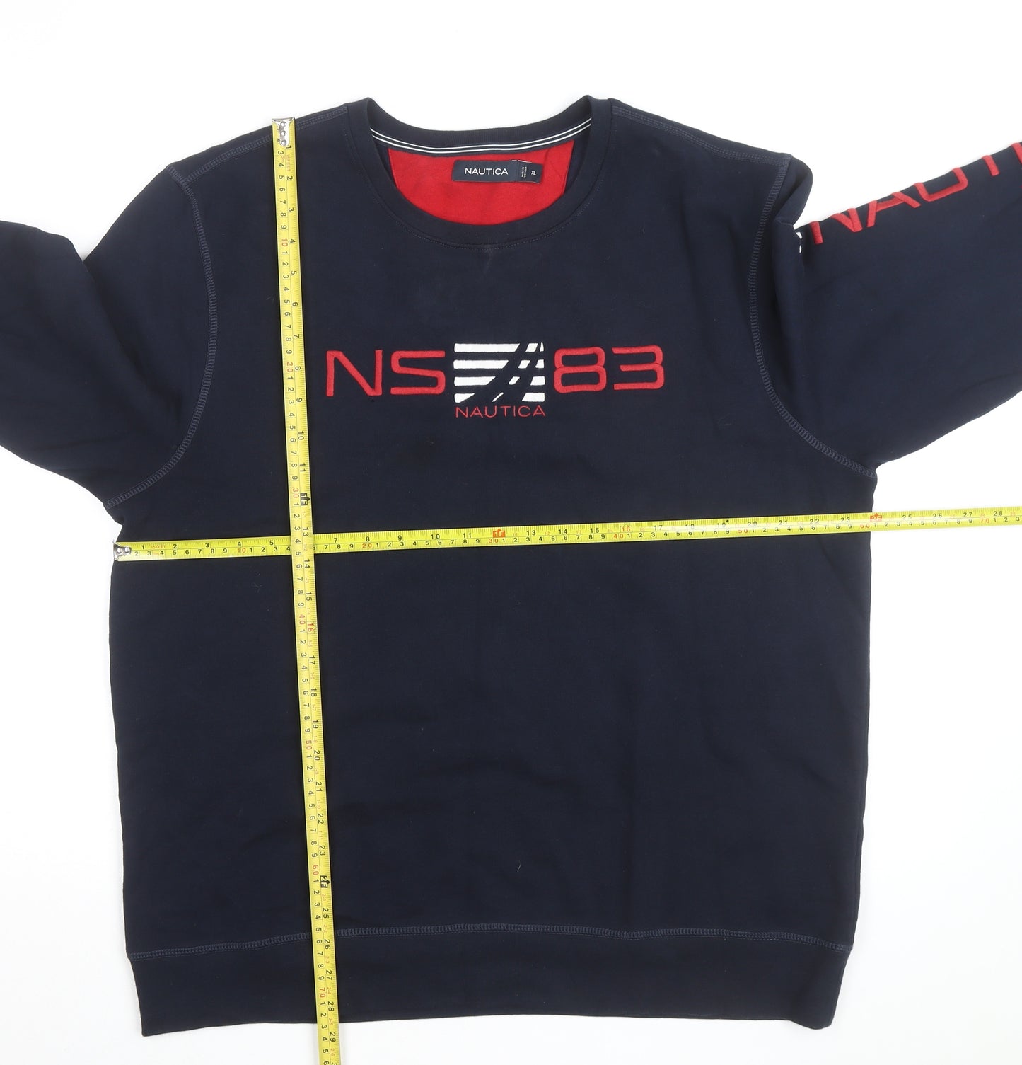 Nautica Men's Blue XL Pullover Sweatshirt Crew Neck Embroidered Logo