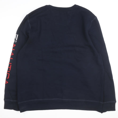 Nautica Men's Blue XL Pullover Sweatshirt Crew Neck Embroidered Logo