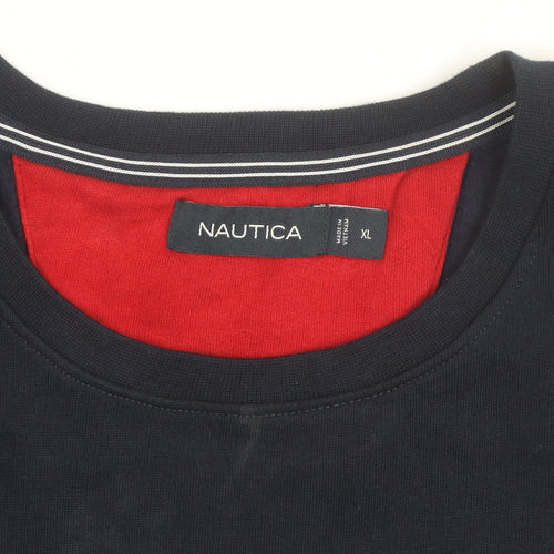 Nautica Men's Blue XL Pullover Sweatshirt Crew Neck Embroidered Logo