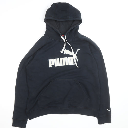 Puma Women Black Pullover Hoodie UK 16 DryCELL Logo Sweatshirt