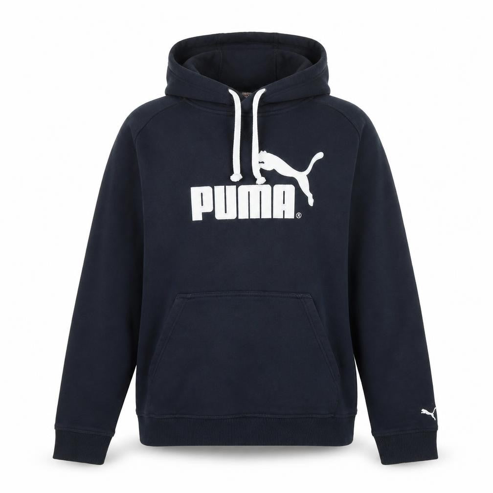 Front view of Puma Women Black Pullover Hoodie UK 16 DryCELL Logo Sweatshirt