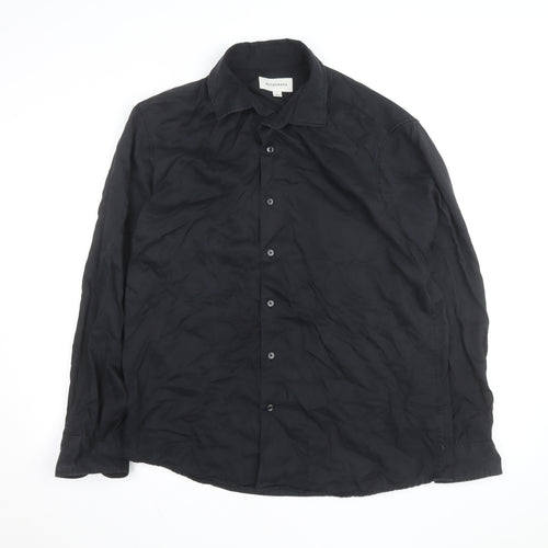 Marks and Spencer Men’s Black Lyocell Long Sleeve Button-Up Shirt L