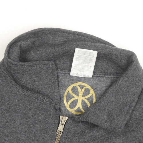 Jerzees Men's Grey 1/2 Zip College Graphic Sweatshirt M