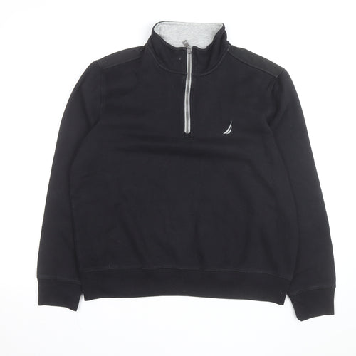 Nautica Men's Black 1/4 Zip Pullover Sweatshirt Size M