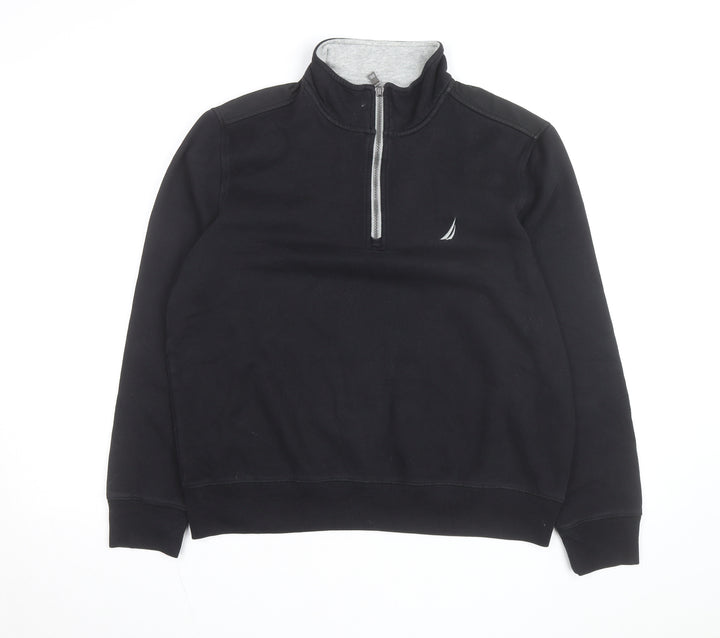 Nautica Men's Black 1/4 Zip Pullover Sweatshirt Size M