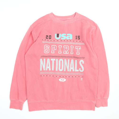 Comfort Colors Women's Pink USA Spirit Nationals Pullover Sweatshirt Size S