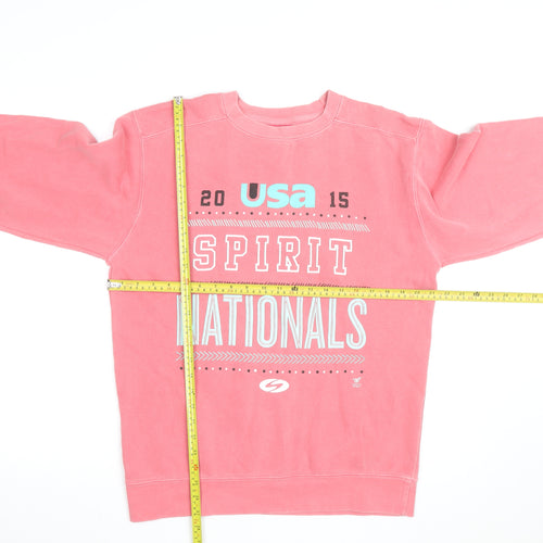 Comfort Colors Women's Pink USA Spirit Nationals Pullover Sweatshirt Size S