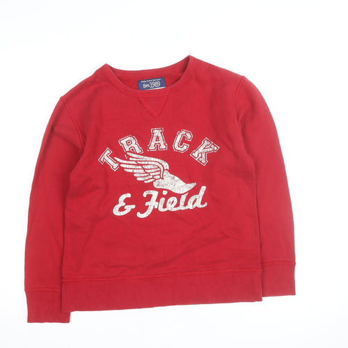 The Children's Place Boys Red Track & Field Graphic Crew Neck Sweatshirt 10-12 Years