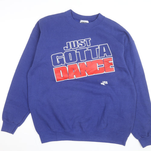 Lee Men's Blue Crew Neck Pullover Sweatshirt L Graphic Print