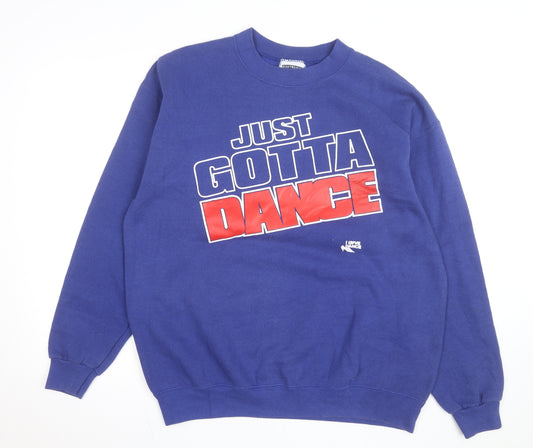 Lee Men's Blue Crew Neck Pullover Sweatshirt L Graphic Print