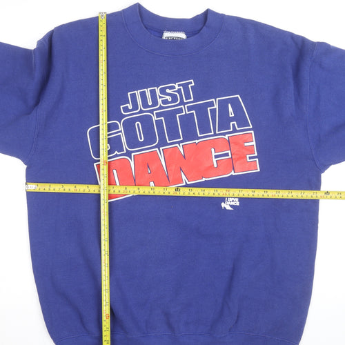 Lee Men's Blue Crew Neck Pullover Sweatshirt L Graphic Print