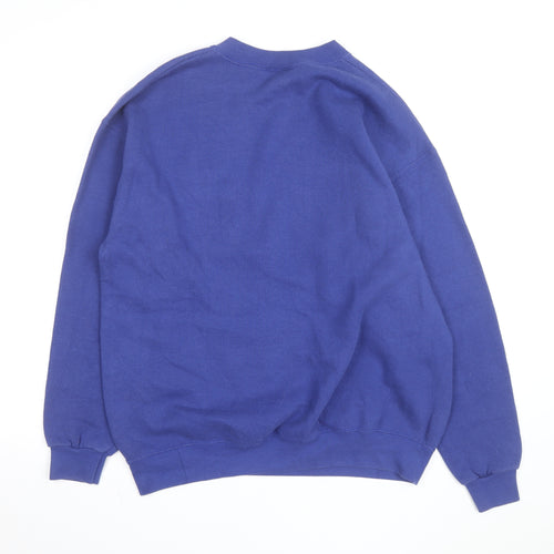 Lee Men's Blue Crew Neck Pullover Sweatshirt L Graphic Print