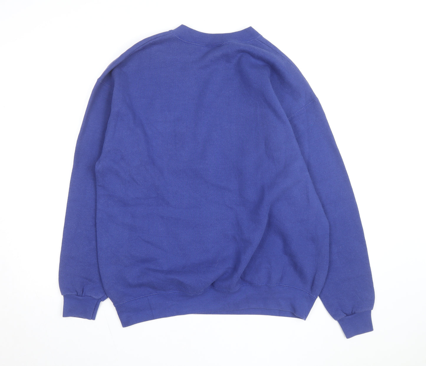 Lee Men's Blue Crew Neck Pullover Sweatshirt L Graphic Print