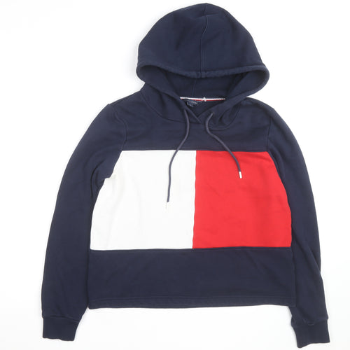 Tommy Hilfiger Boys Blue Colourblock Pullover Hoodie Size S