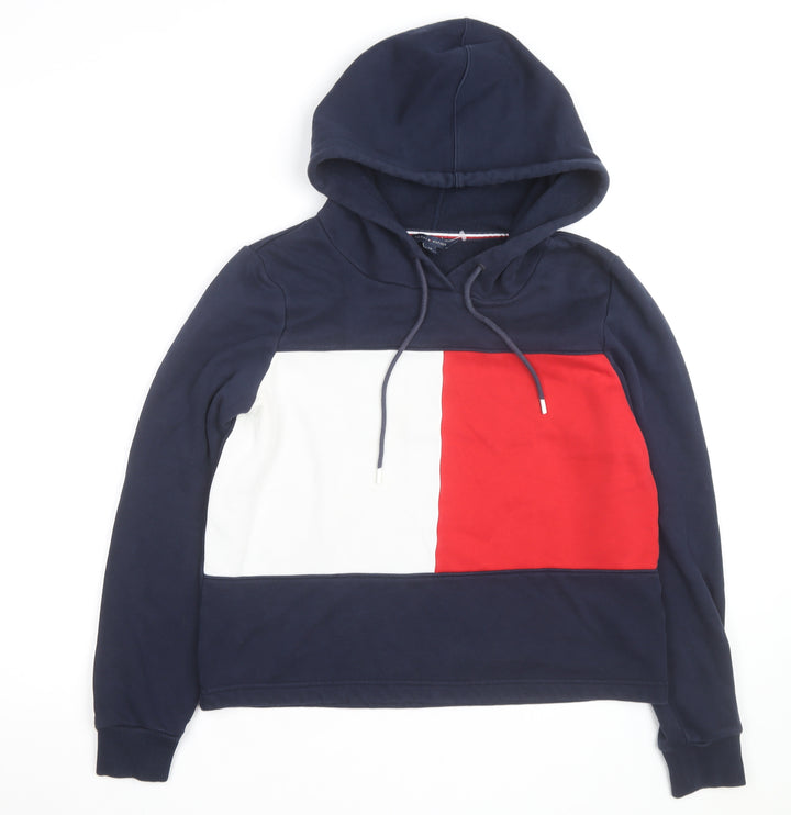 Tommy Hilfiger Boys Blue Colourblock Pullover Hoodie Size S