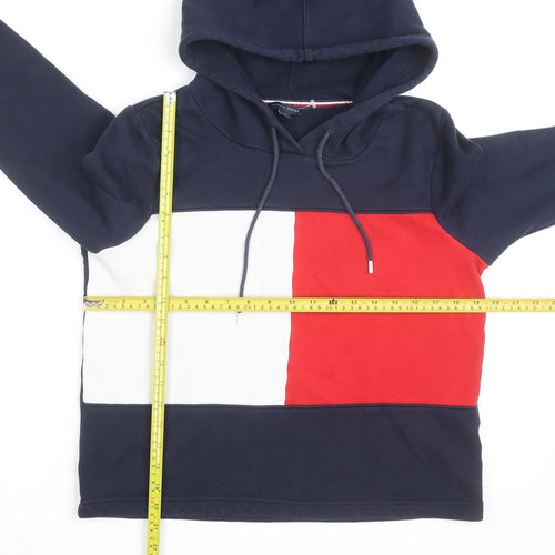 Tommy Hilfiger Boys Blue Colourblock Pullover Hoodie Size S