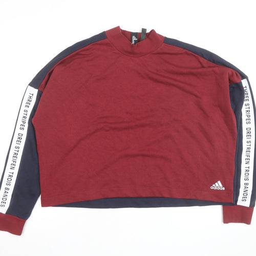 Adidas Women’s Burgundy & Navy Long Sleeve Sweatshirt XL Crew Neck
