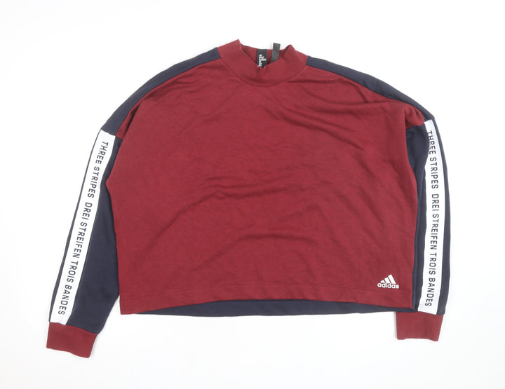 Adidas Women’s Burgundy & Navy Long Sleeve Sweatshirt XL Crew Neck