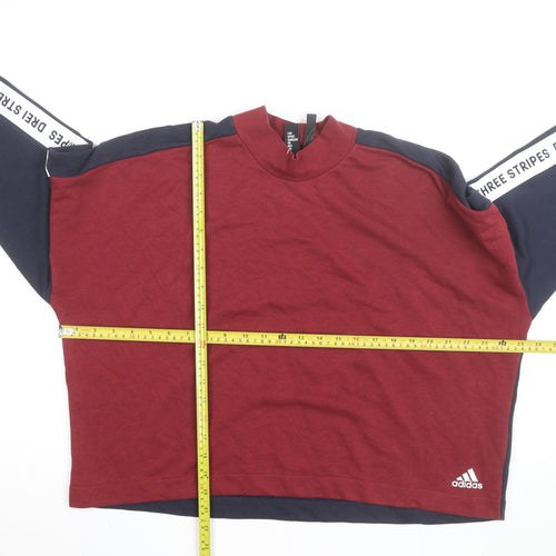 Adidas Women’s Burgundy & Navy Long Sleeve Sweatshirt XL Crew Neck