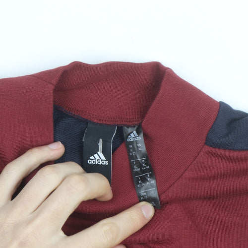 Adidas Women’s Burgundy & Navy Long Sleeve Sweatshirt XL Crew Neck