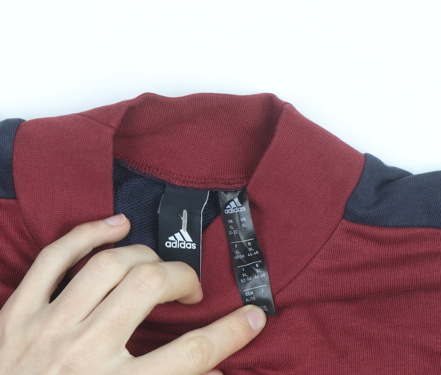 Adidas Women’s Burgundy & Navy Long Sleeve Sweatshirt XL Crew Neck