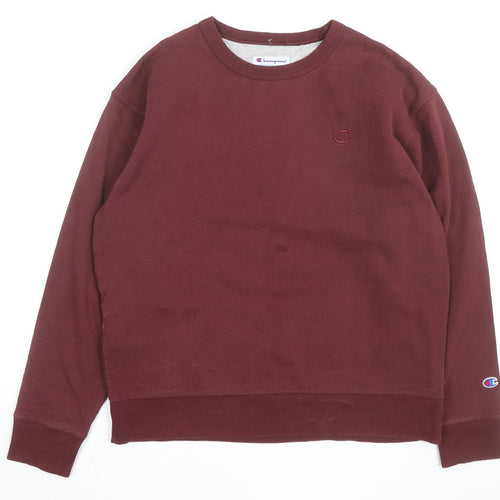 Champion Womens Burgundy Crew Neck Pullover Sweatshirt Size L