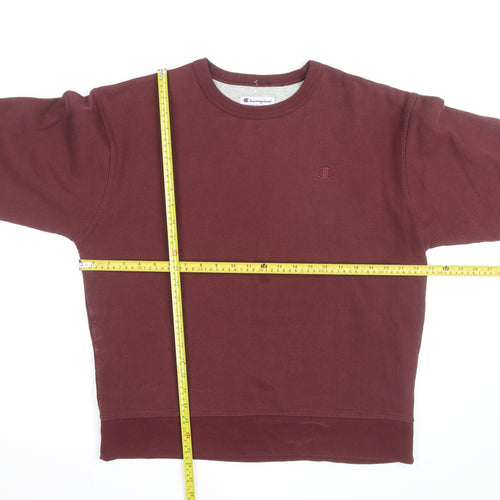 Champion Womens Burgundy Crew Neck Pullover Sweatshirt Size L