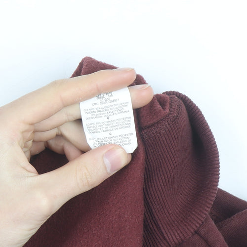 Champion Womens Burgundy Crew Neck Pullover Sweatshirt Size L