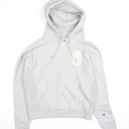 Champion Mens Grey Pullover Hoodie L Reverse Weave Embroidered Logo