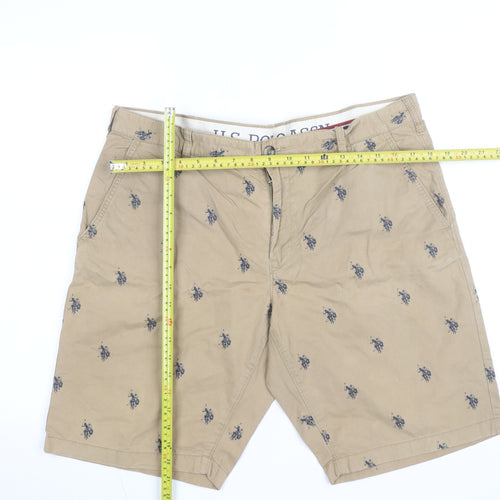 U.S. Polo Assn. Men's Beige Chino Shorts Size 36 Embroidered Polo Logo