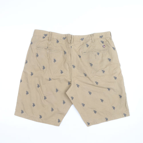 U.S. Polo Assn. Men's Beige Chino Shorts Size 36 Embroidered Polo Logo