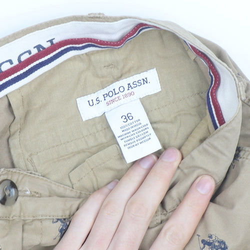 U.S. Polo Assn. Men's Beige Chino Shorts Size 36 Embroidered Polo Logo