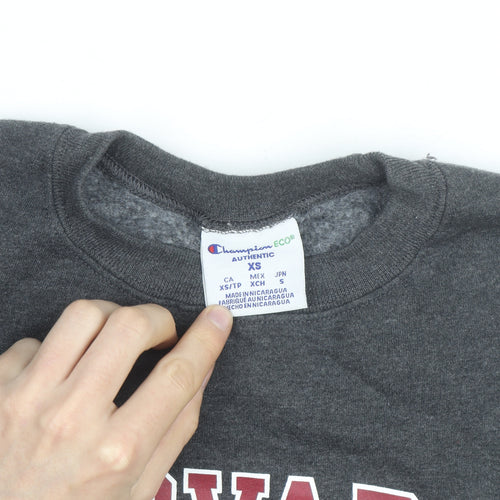 Champion Men’s Grey Harvard Pullover Sweatshirt XS Crew Neck