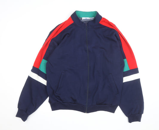 Trader Bay Men's Multicoloured Full Zip Sweatshirt L Retro 90s Style