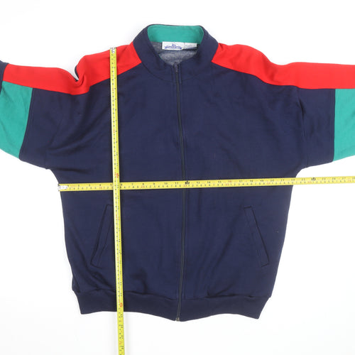Trader Bay Men's Multicoloured Full Zip Sweatshirt L Retro 90s Style